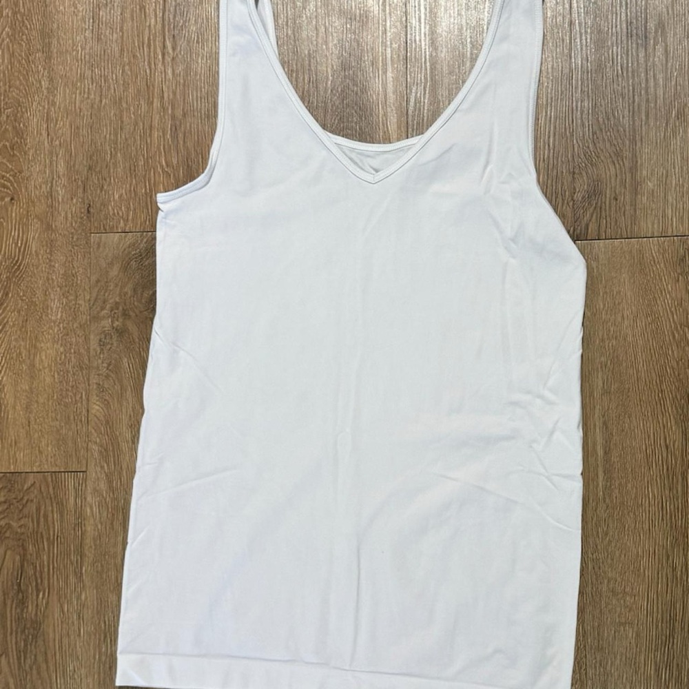 White Sleeveless Tank Top